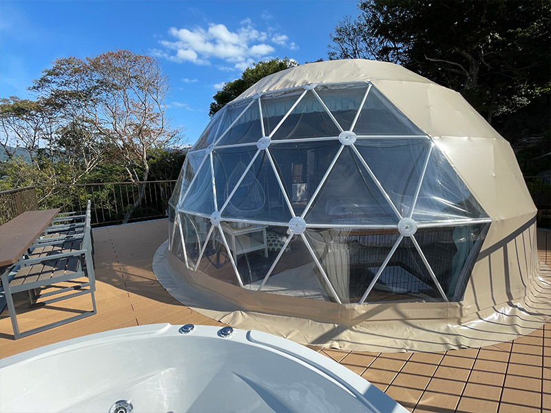 ペット同伴ドームテント